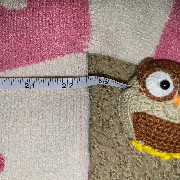 Moon & Madison Smiley NEW SIZE X Small Oversized 22 PTP Sweater Pink & White - Picture 5 of 9